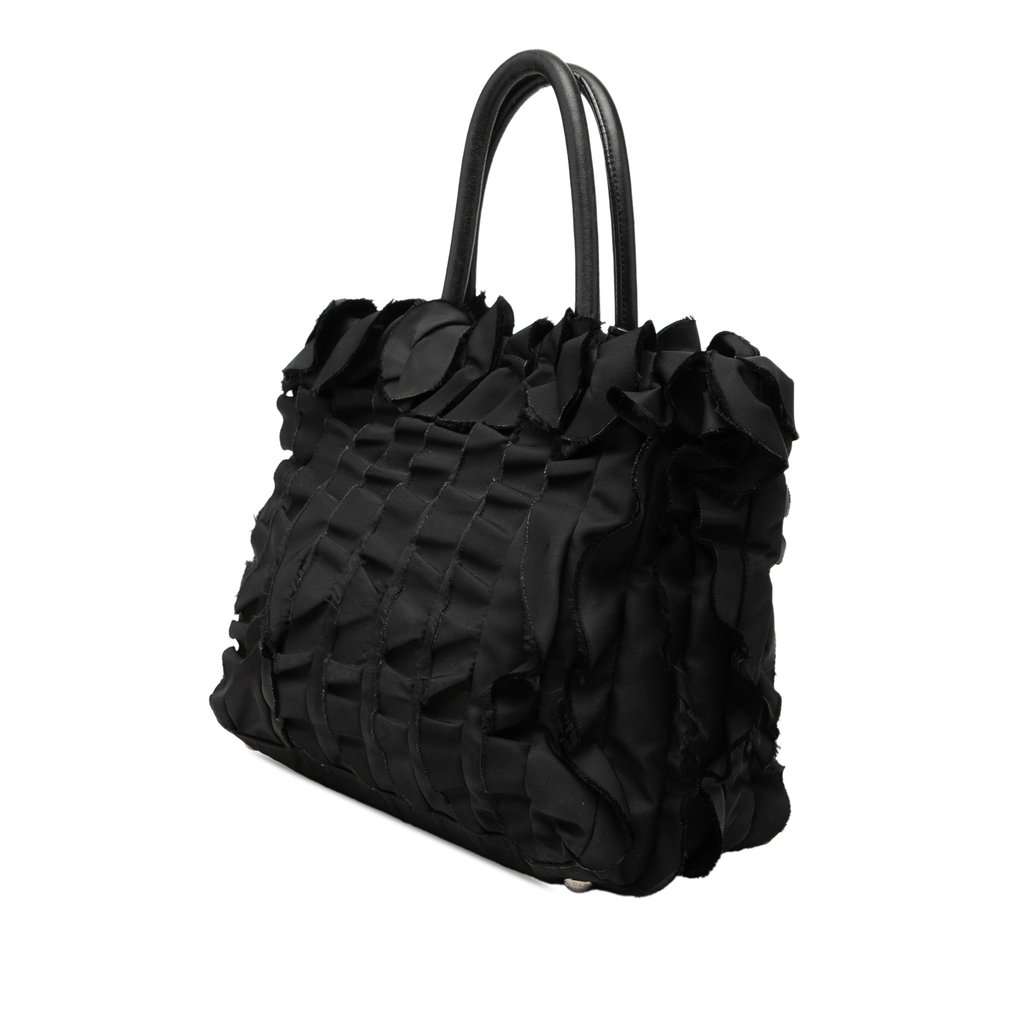 Prada Tessuto Ruffle Tote Black Very good condition - Back View