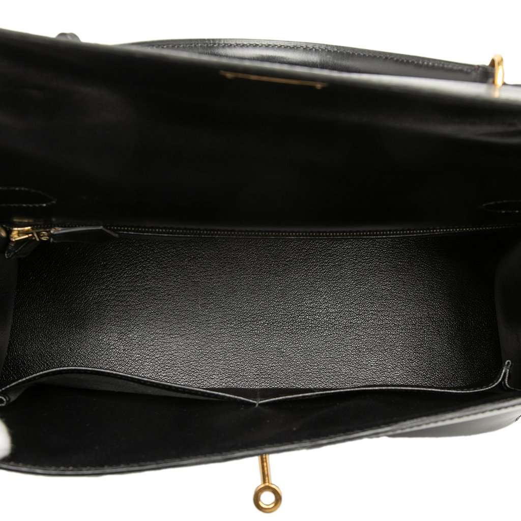Hermès Box Calf Kelly Sellier 32 Black Leather Very good condition - Model View