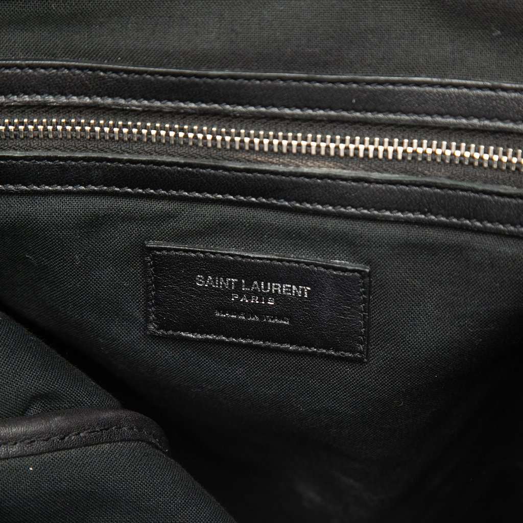 Saint Laurent Calfskin Fringe Festival Backpack Black Leather Very good - Box View