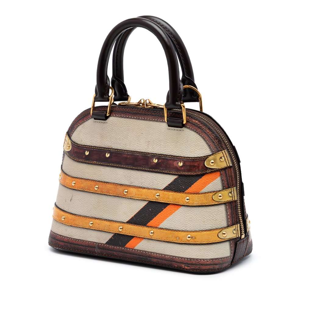 Louis Vuitton Transformed Canvas Time Trunk Alma BB Beige Very good condition - Back View