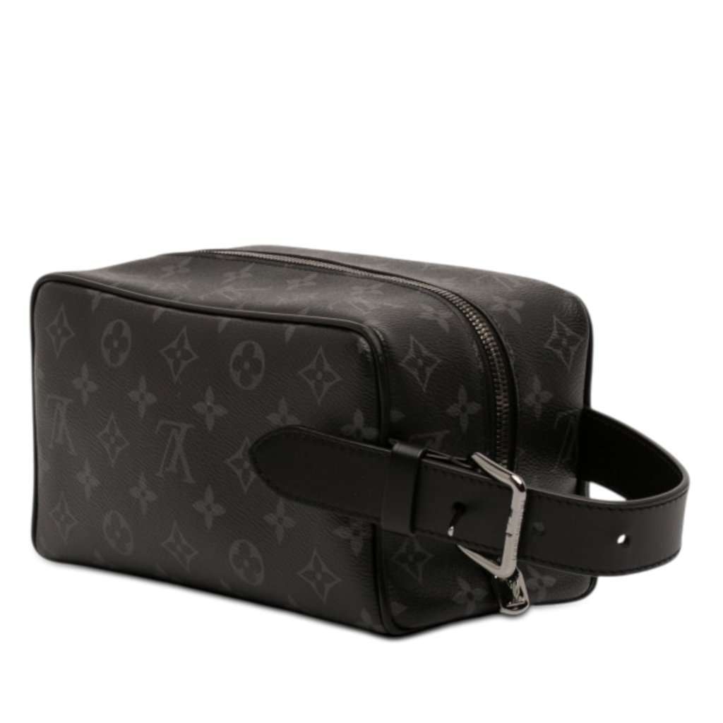 Louis Vuitton Monogram Eclipse Locker Dopp Kit Clutch Black Very good condition - Back View