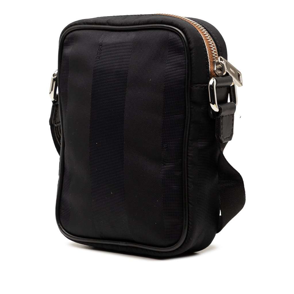 Fendi Small Pequin Nylon Roma Amor Messenger Bag Black Very good condition - Back View