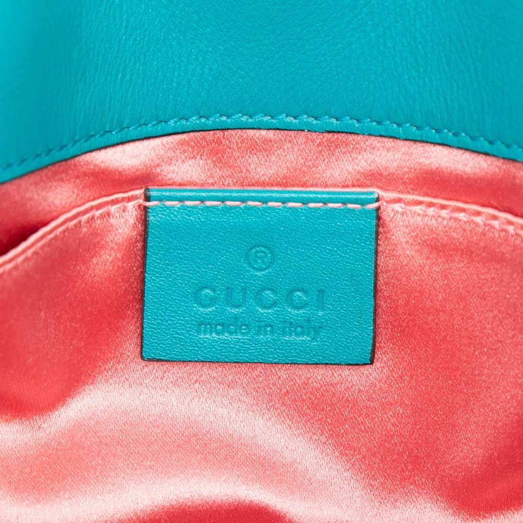 Gucci Small GG Marmont Matelasse Velvet Shoulder Bag Blue Very good - Box View
