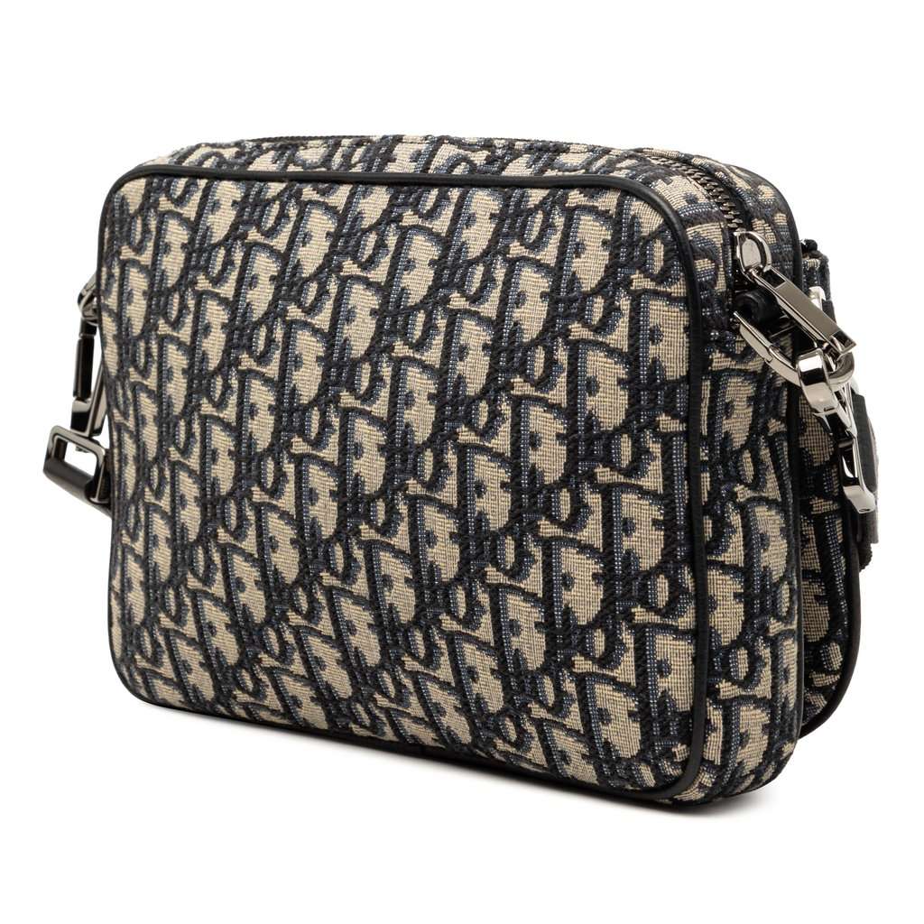 Dior Oblique Canvas Saddle Triple Pouch Blue Very good condition - Back View