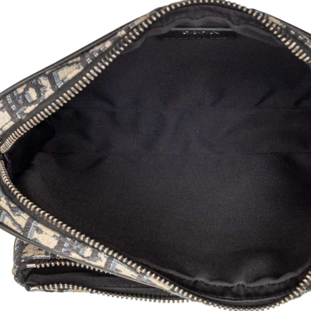 Dior Oblique Canvas Saddle Triple Pouch Blue Very good condition - Model View