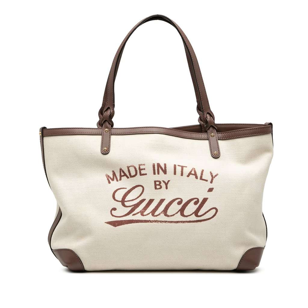 Gucci Medium Canvas Craft Tote Brown Very good condition - Front View