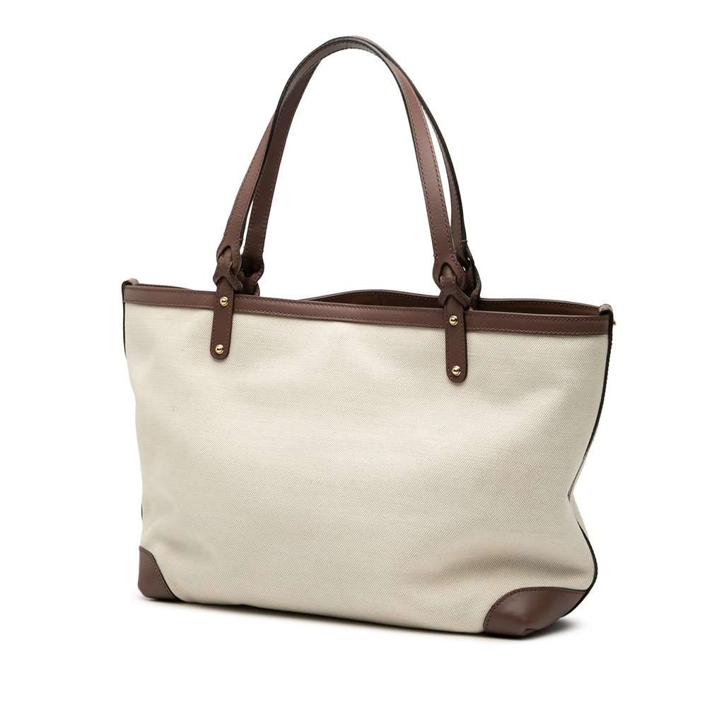 Gucci Medium Canvas Craft Tote Brown Very good condition - Back View