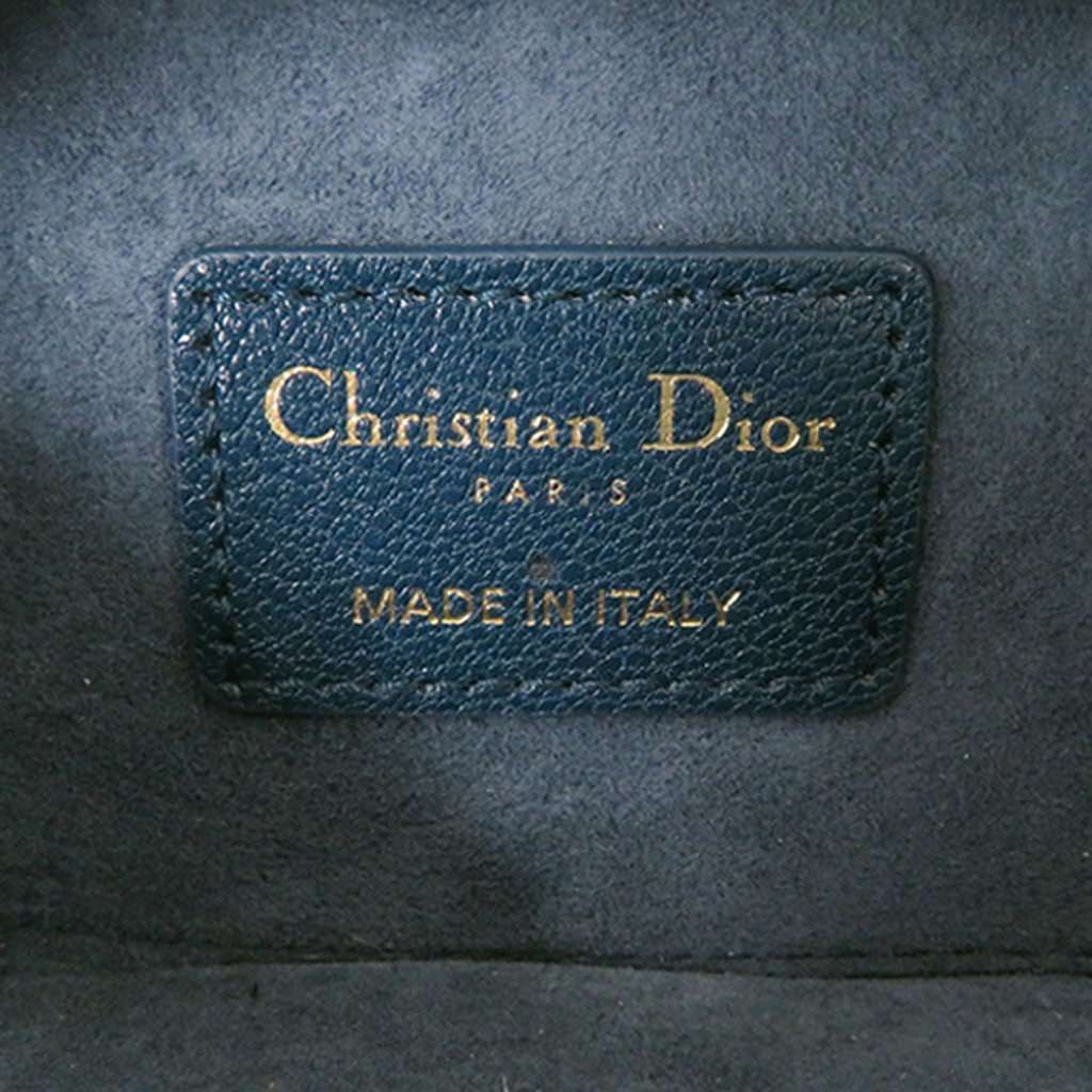 Dior Mini Goatskin Saddle Pouch Blue Leather Very good condition - Box View