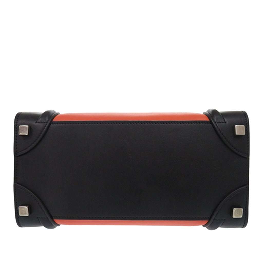 Celine Micro Tricolor Leather Luggage Tote Orange Leather Very good - Inside View