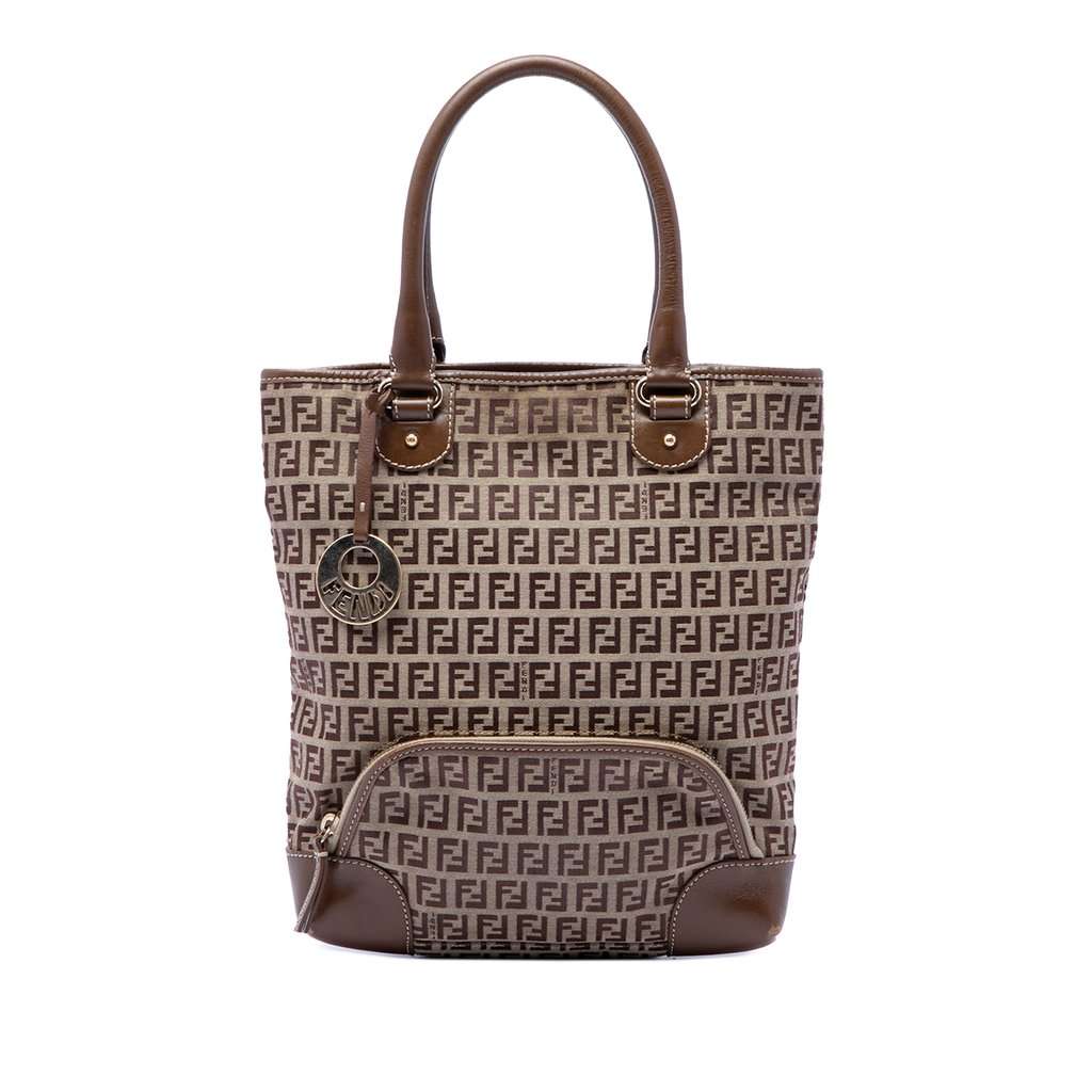 Fendi Zucchino Canvas Chef Front Pocket Shopping Tote Beige Very good condition - Front View