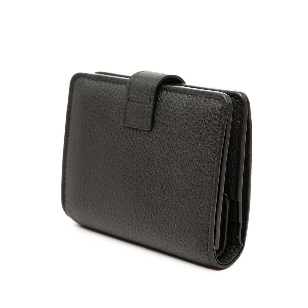 Louis Vuitton Leather Low Key Compact Wallet Black Leather Very good condition - Back View