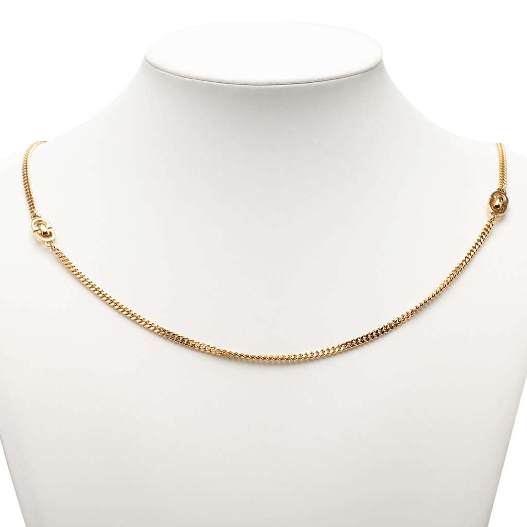 Dior Gold Plated CD Logo Chain Necklace Gold Metal Very good condition - Box View