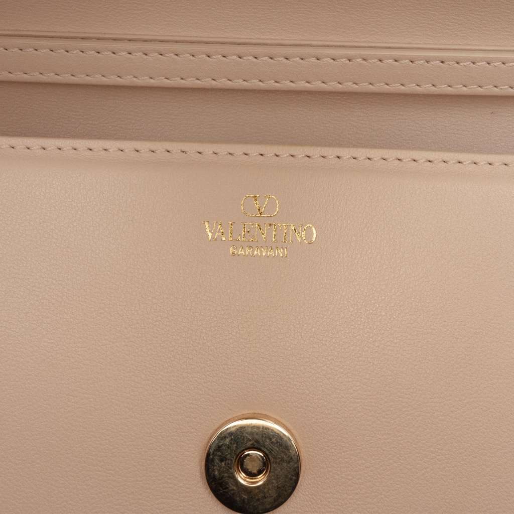 Valentino Small Calfskin VLogo Loco Satchel Brown Leather Very good - Box View