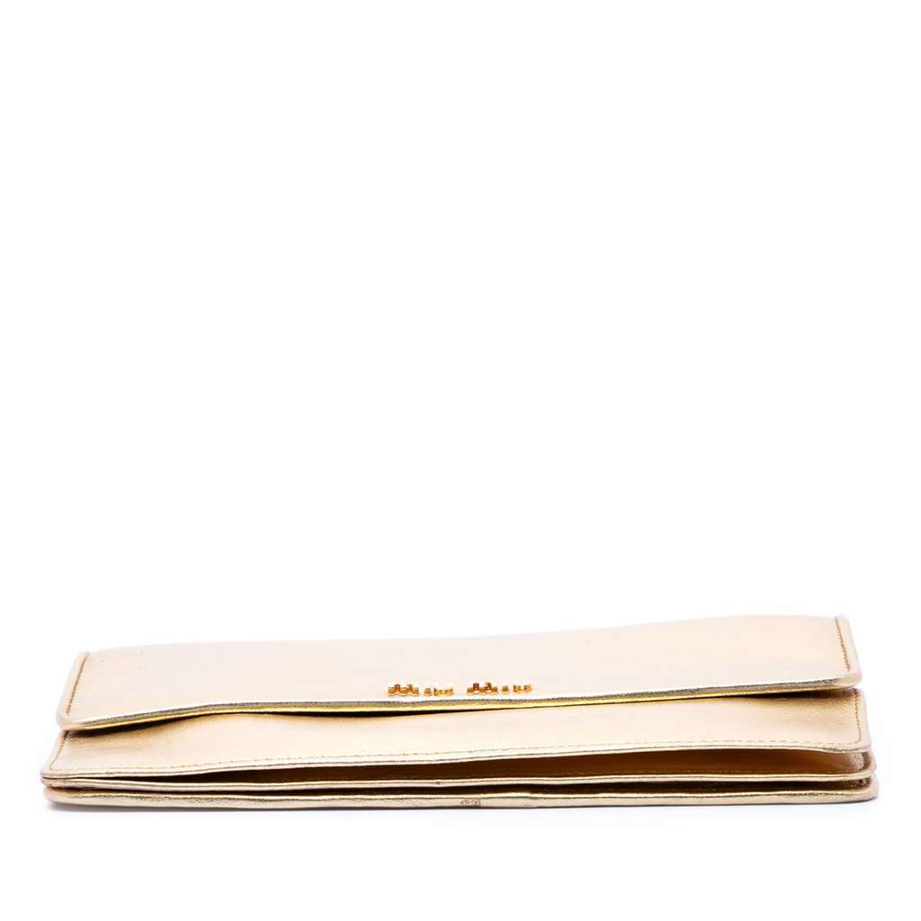 Miu Miu Metallic Leather Top Handle Wallet Bag Gold Leather Very good condition - Inside View