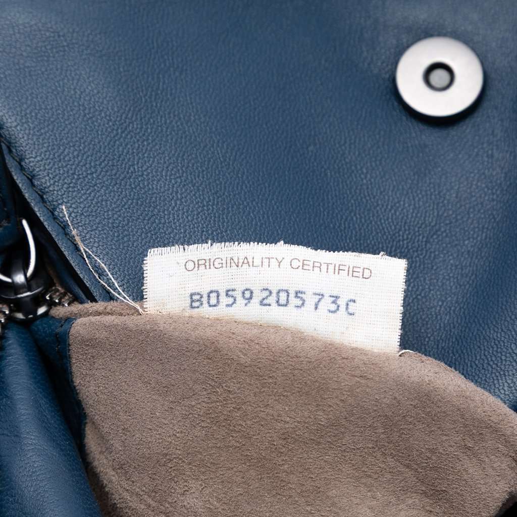 Bottega Veneta Nappa Intrecciato Double Pocket Flap Crossbody Blue Leather Very good condition - Box View