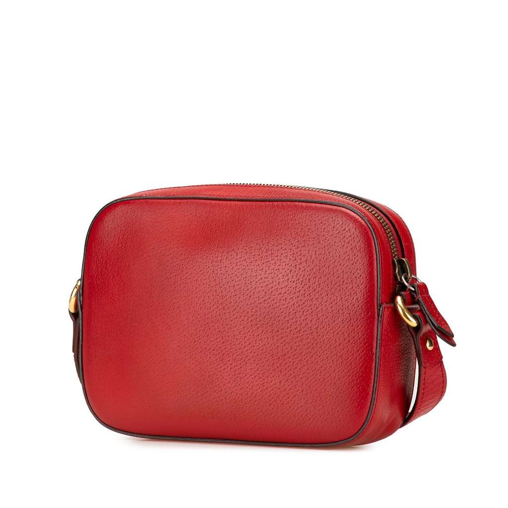Gucci Leather Animalier Web Disco Crossbody Red Leather Very good - Back View