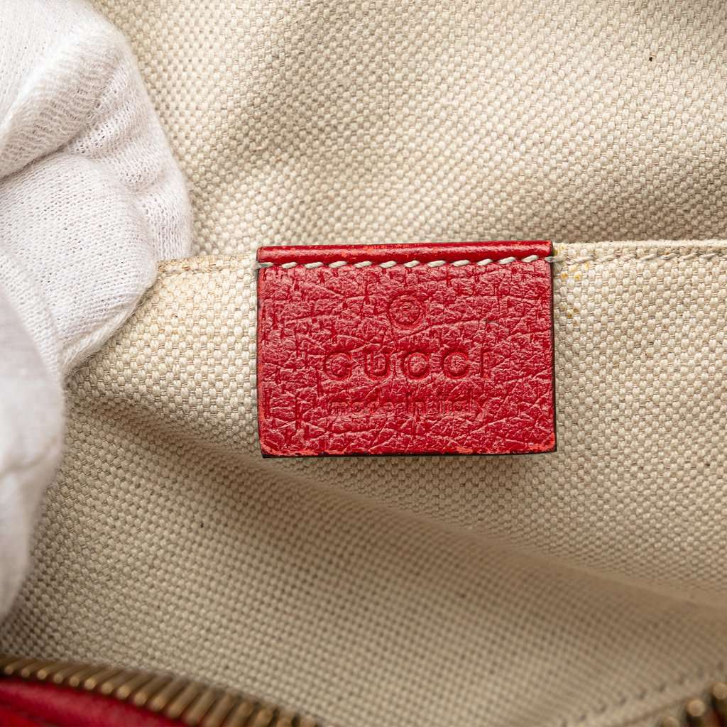 Gucci Leather Animalier Web Disco Crossbody Red Leather Very good - Box View