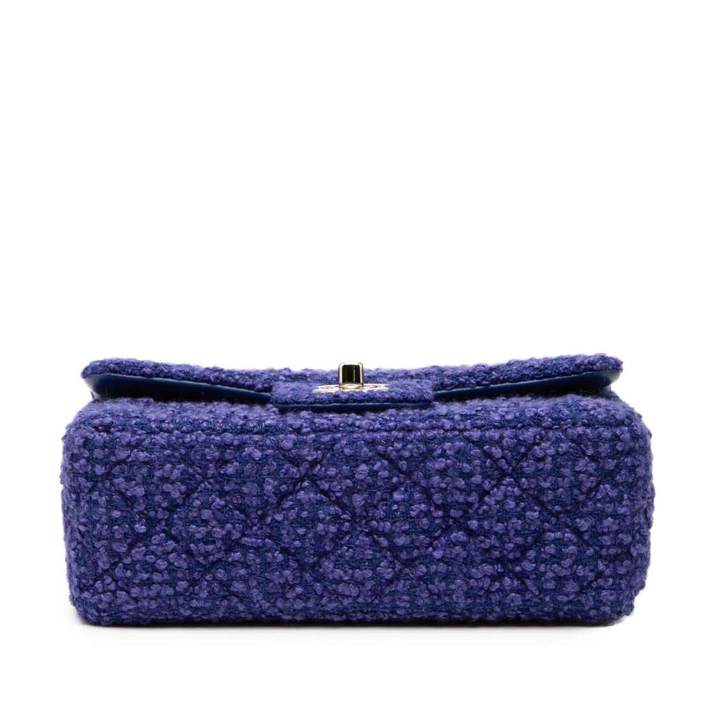 Chanel Mini Rectangular Classic Tweed Single Flap Blue Very good condition - Inside View