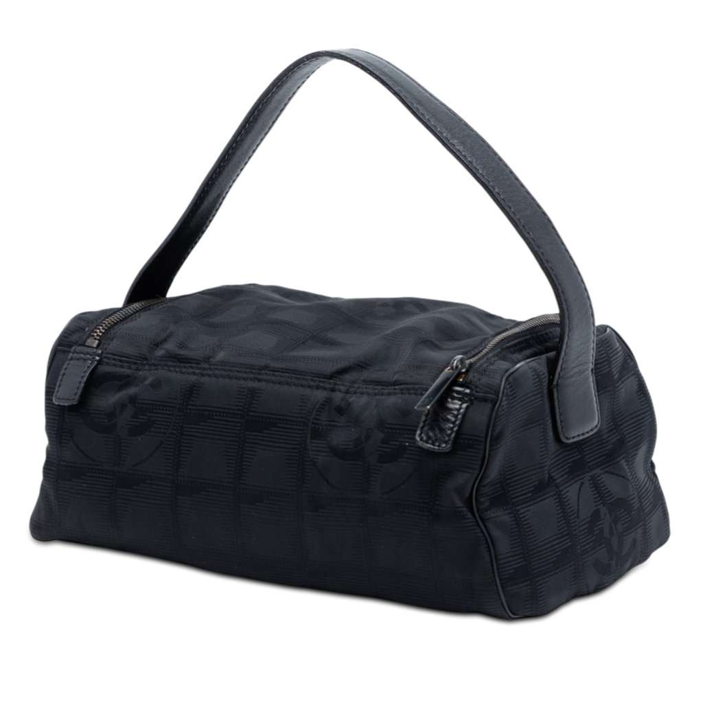 Chanel New Travel Line Nylon Vanity Bag Black Very good condition - Back View