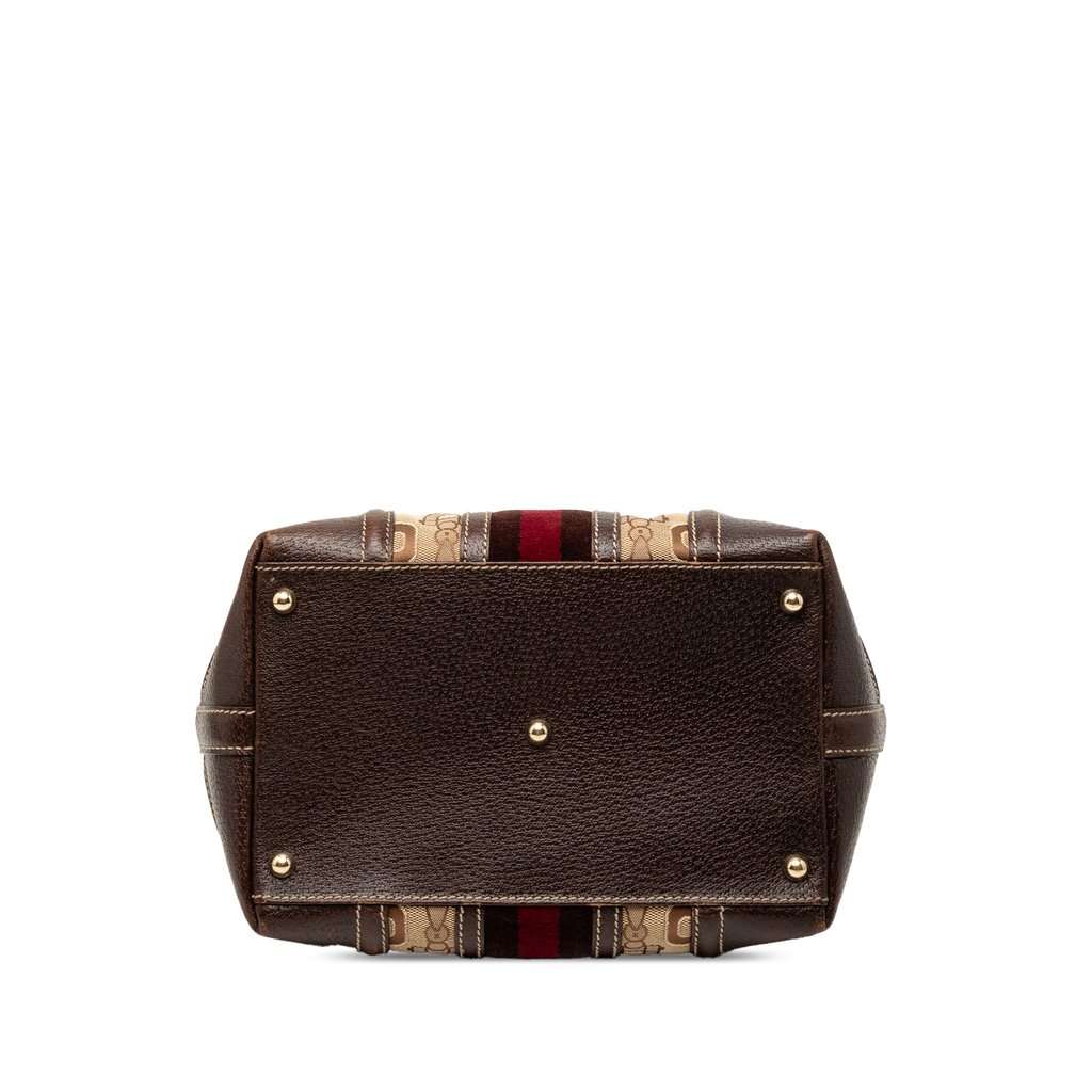 Gucci Horsebit Canvas Web Treasure Handbag Beige Good condition - Inside View