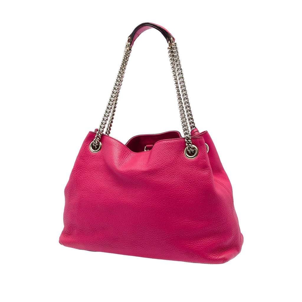 Gucci Medium Calfskin Soho Chain Tote Pink Leather Very good - Back View