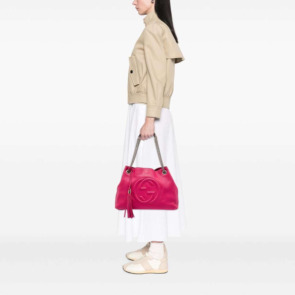 Gucci Medium Calfskin Soho Chain Tote Pink Leather Very good - Box View