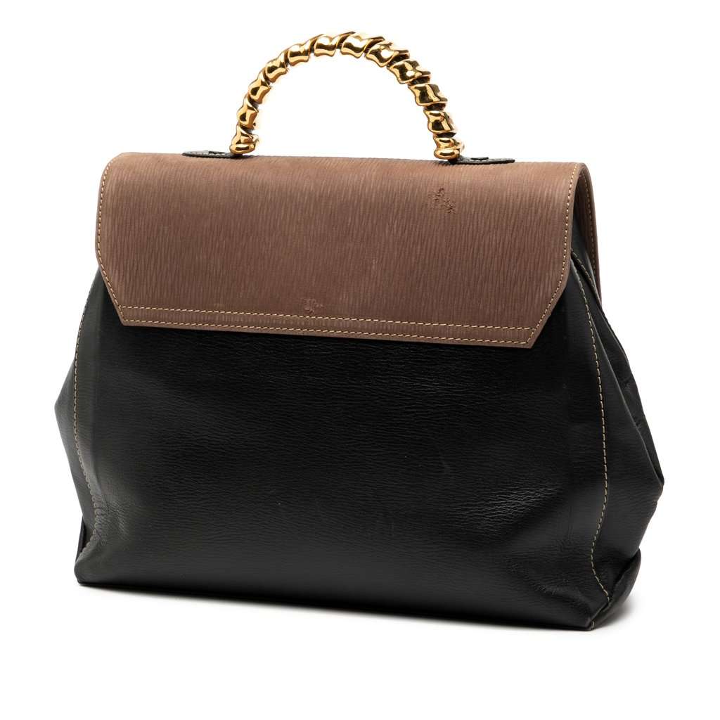 Loewe Leather Velazquez Twist Satchel Black Leather Very good - Back View