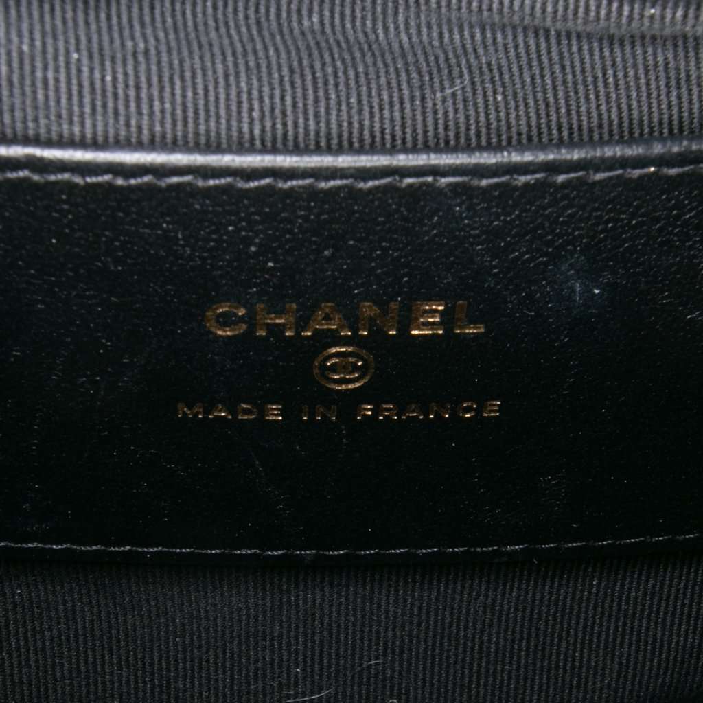 Chanel CC Quilted Lambskin Half Moon Top Handle Flap Black Leather Very good condition - Box View