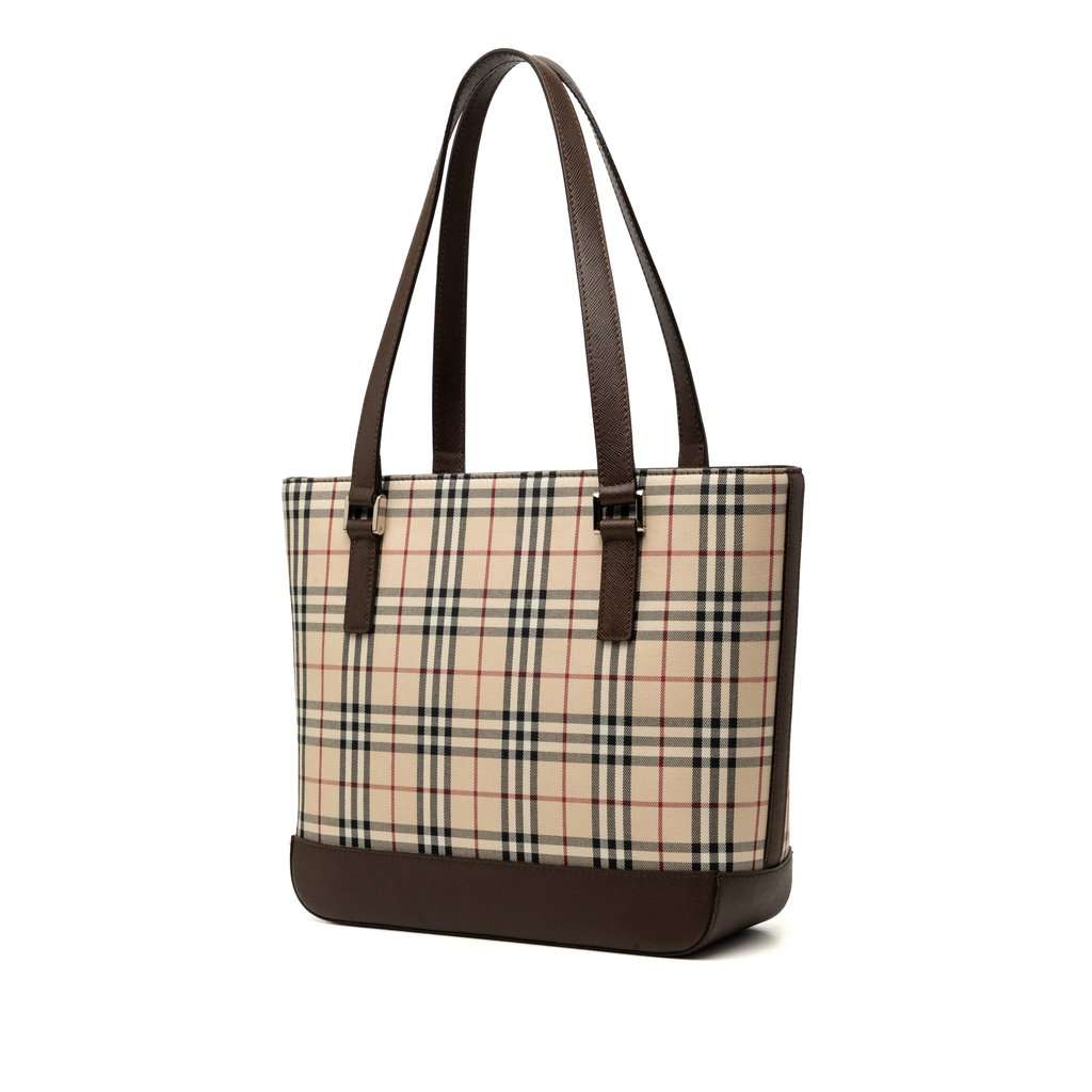 Burberry House Check Canvas Tote Beige Good - Back View