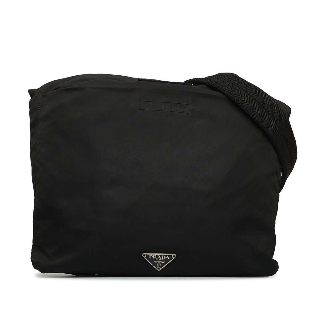 Prada Tessuto Messenger Bag Black Very good condition - Front View