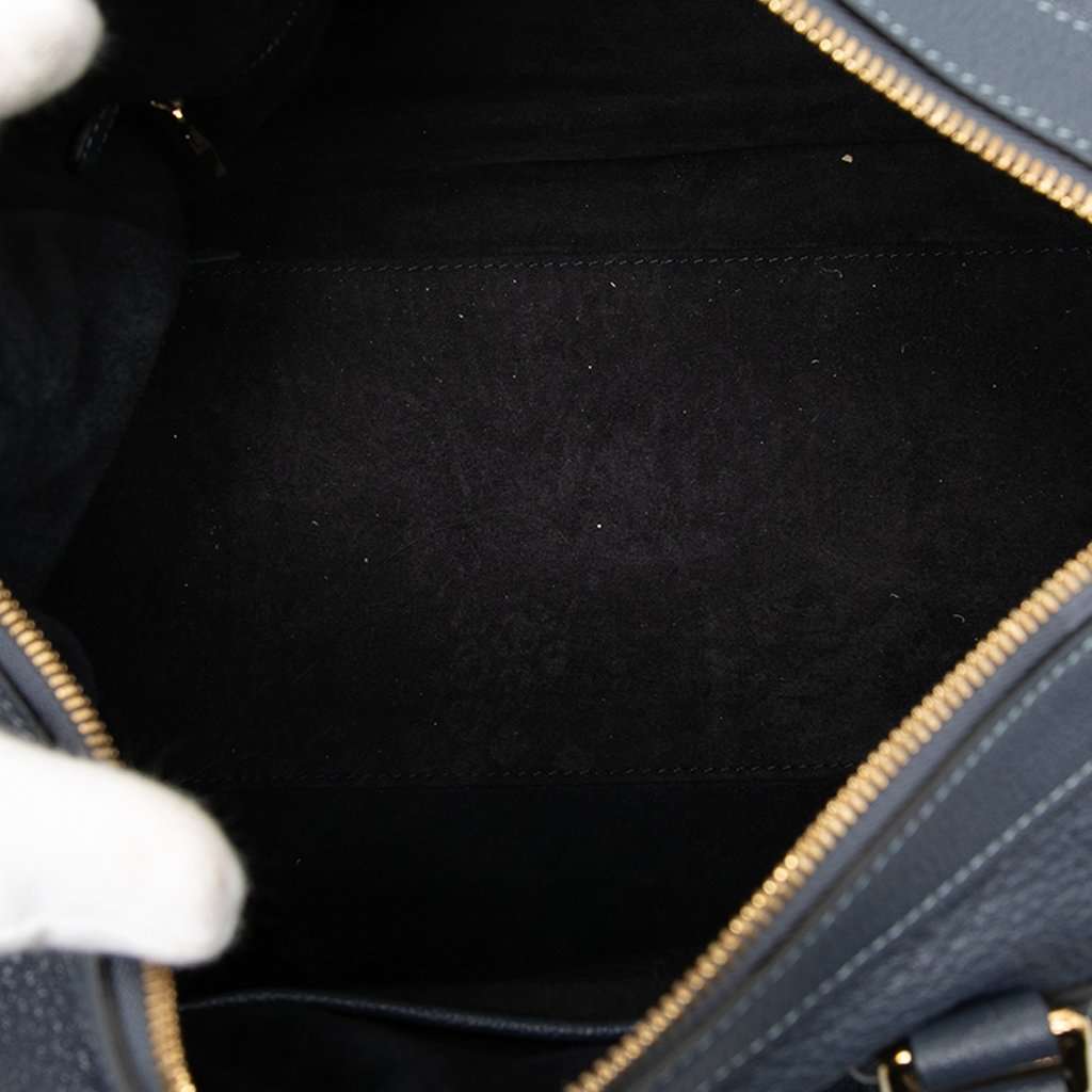 Loewe Goatskin Anagram Paseo 30 Satchel Blue Leather Very good condition - Model View