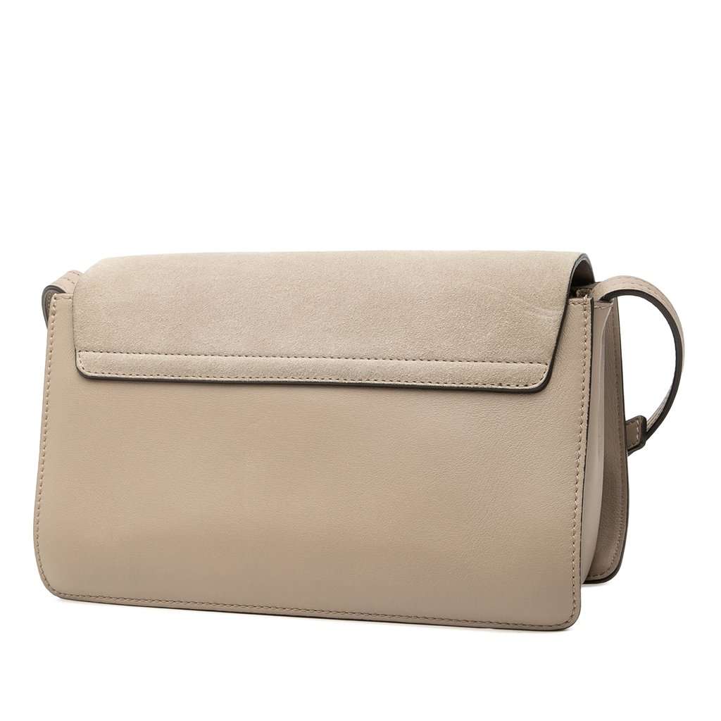 Chloé Small Suede and Calfskin Faye Crossbody Brown Leather Very good - Back View