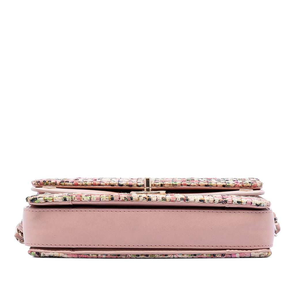 Chanel Small Tweed CC Stud Double Flap Pink Very good condition - Inside View