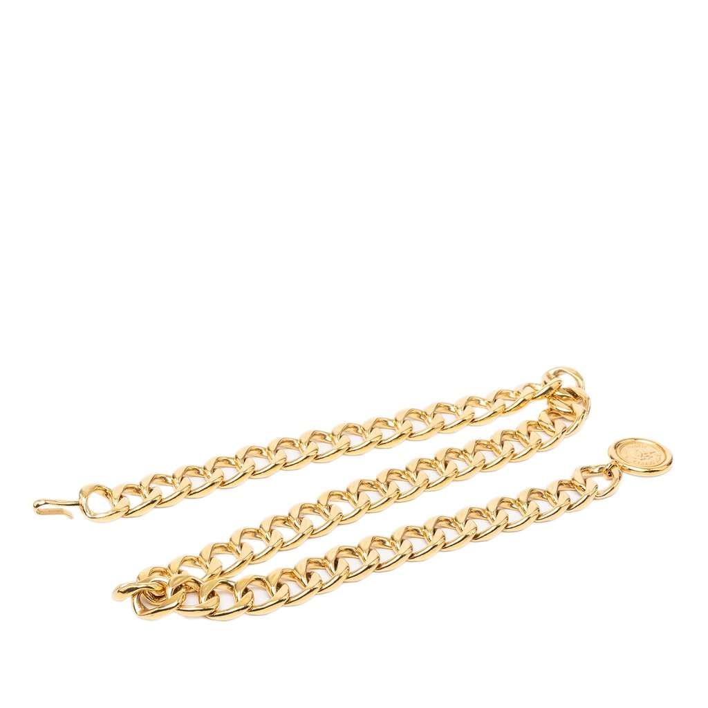 Chanel Gold Plated CC Medallion Chain Belt Gold Metal Very good - Front View