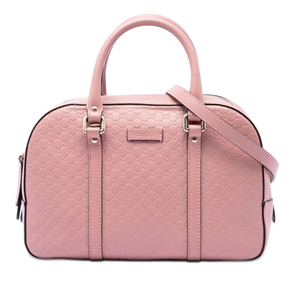 Gucci Small Microguccissima Satchel Pink Leather Very good - Front View