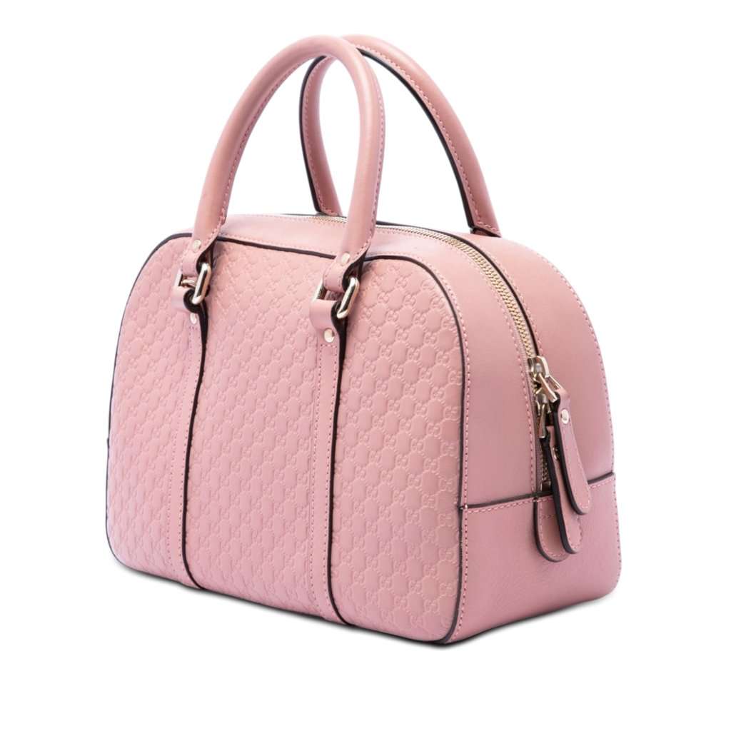 Gucci Small Microguccissima Satchel Pink Leather Very good - Back View