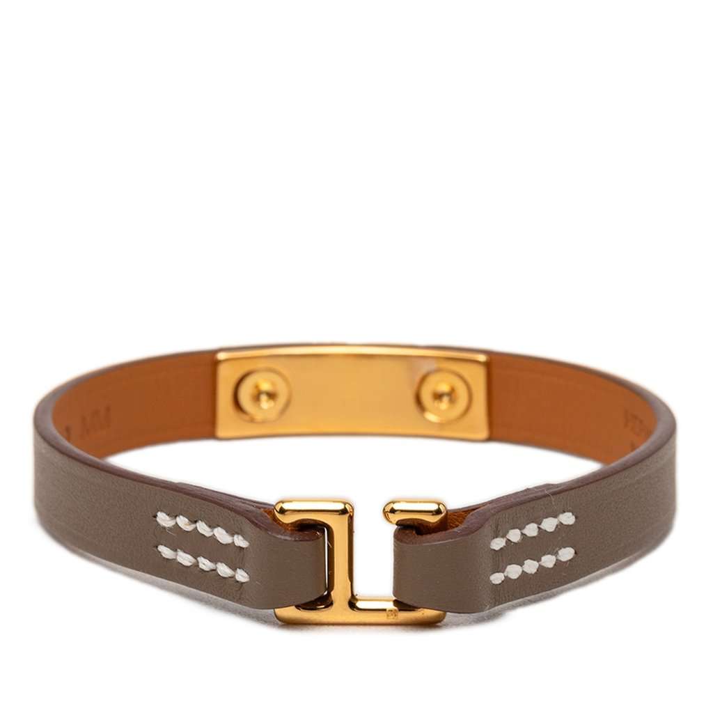 Hermès Swift Rivale Mini Bracelet T3 Brown Leather Very good - Inside View