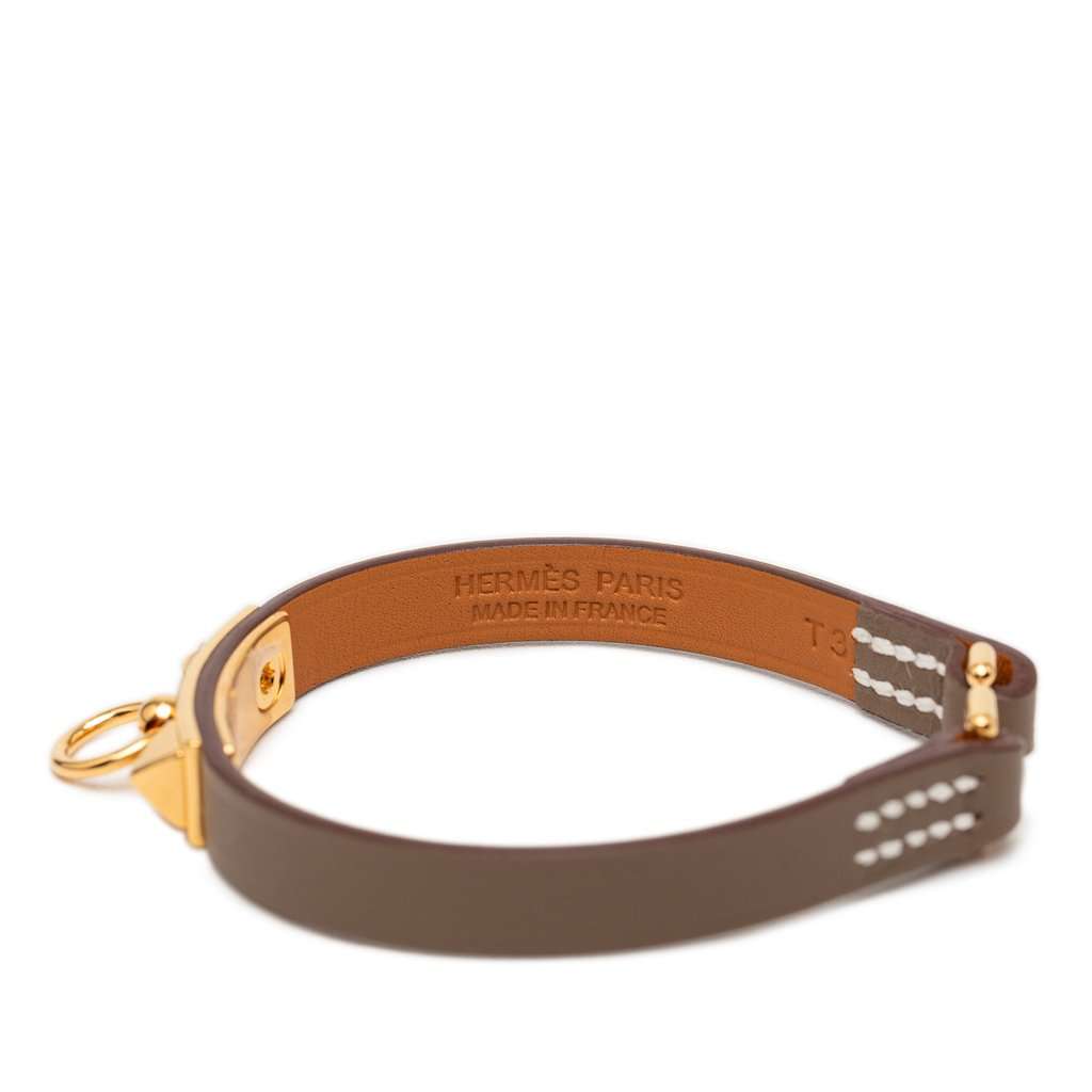 Hermès Swift Rivale Mini Bracelet T3 Brown Leather Very good - Box View