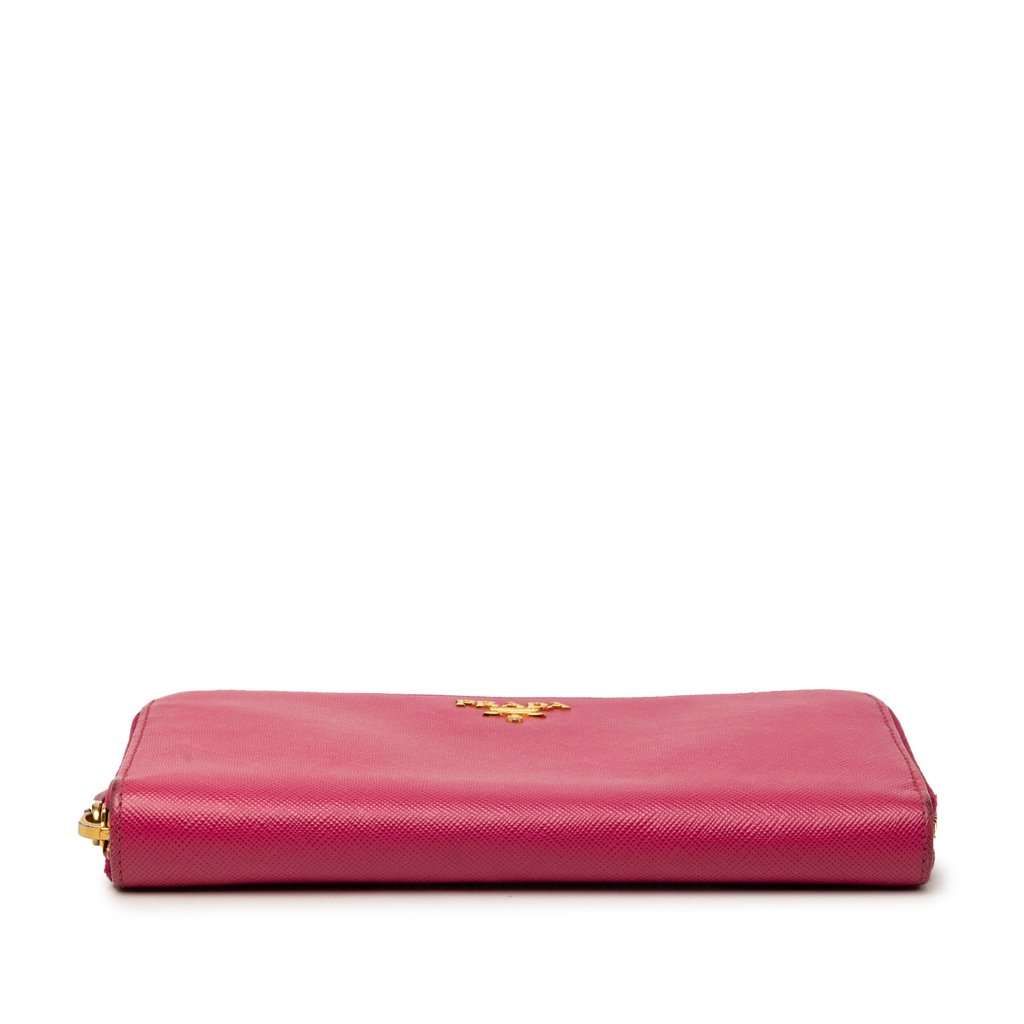 Prada Saffiano Zip Around Long Wallet Pink Leather Very good condition - Inside View