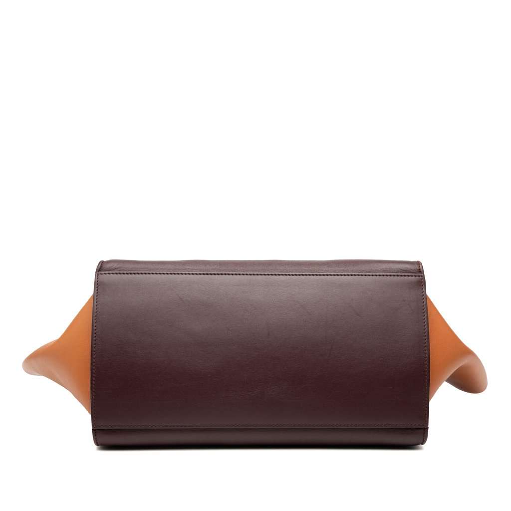 Celine Small Tricolor Leather Trapeze Satchel Brown Leather Very good - Inside View