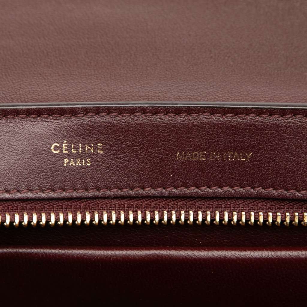 Celine Small Tricolor Leather Trapeze Satchel Brown Leather Very good - Box View