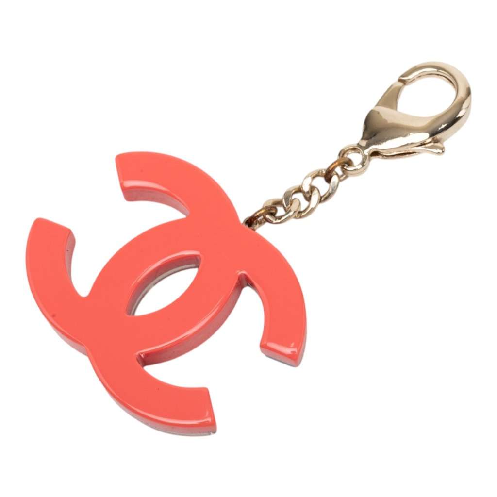 Chanel CC Star Motif Resin Bag Charm &  Key Ring Black Plastic Very good - Back View