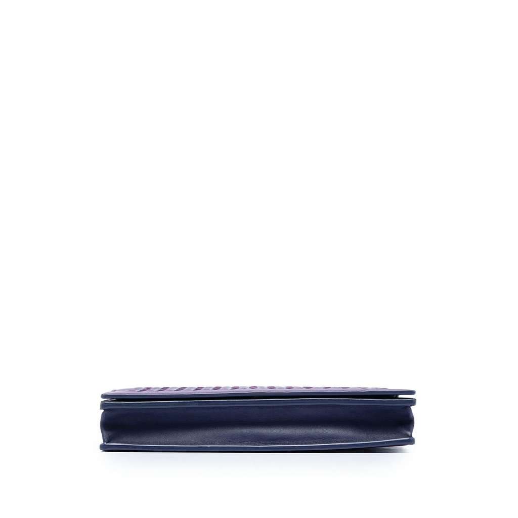 Bottega Veneta Bicolor Nappa Intrecciato Continental Wallet on Chain Purple Leather Very good - Inside View