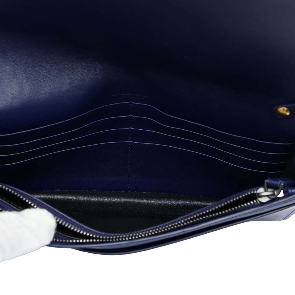 Bottega Veneta Bicolor Nappa Intrecciato Continental Wallet on Chain Purple Leather Very good - Model View