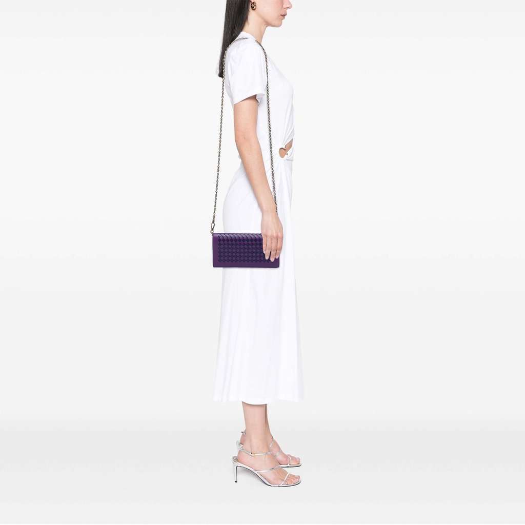 Bottega Veneta Bicolor Nappa Intrecciato Continental Wallet on Chain Purple Leather Very good - Box View
