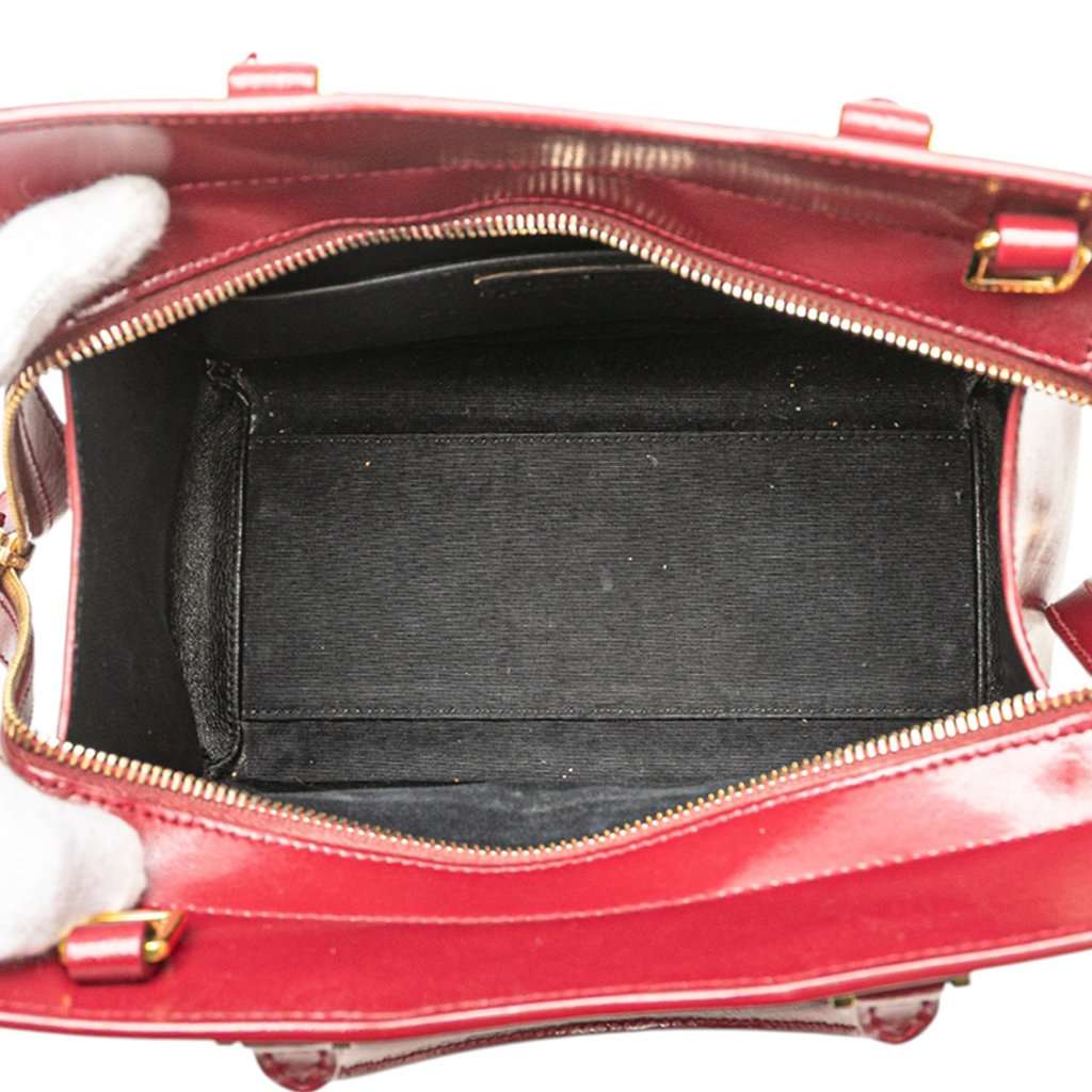 Saint Laurent Small Leather Uptown Satchel Red Leather Very good - Model View