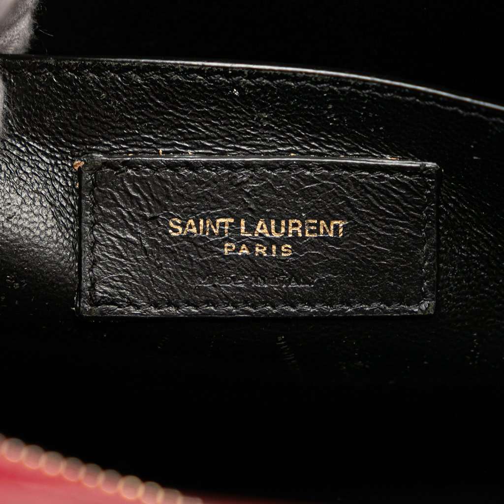 Saint Laurent Small Leather Uptown Satchel Red Leather Very good - Box View