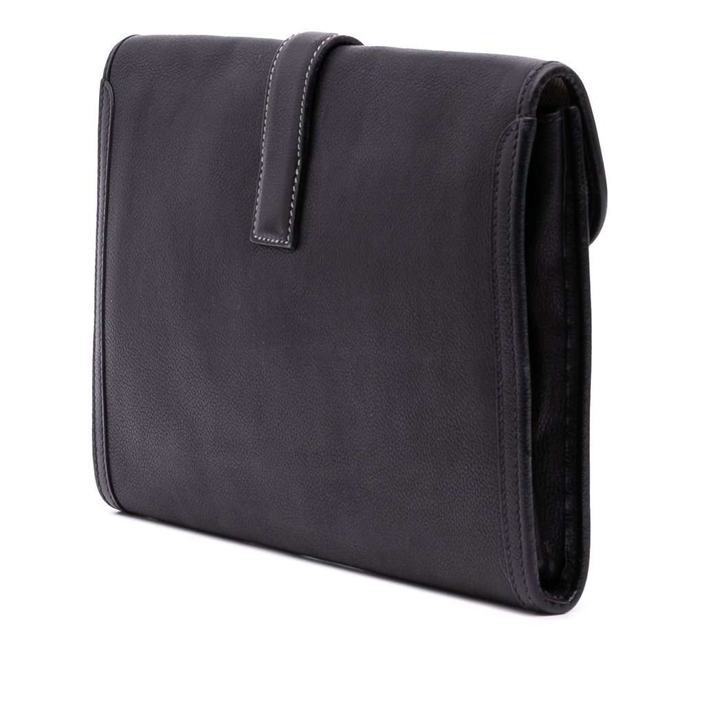 Hermès Evergrain Jige PM Black Leather Very good condition - Back View
