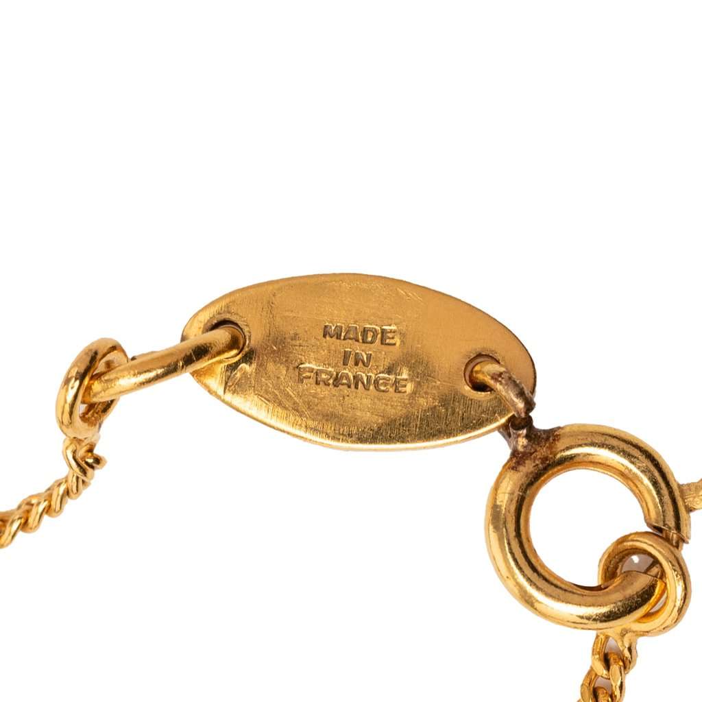 Chanel CC Gold Plated Strass Chain Bracelet Gold Metal Very good condition - Box View