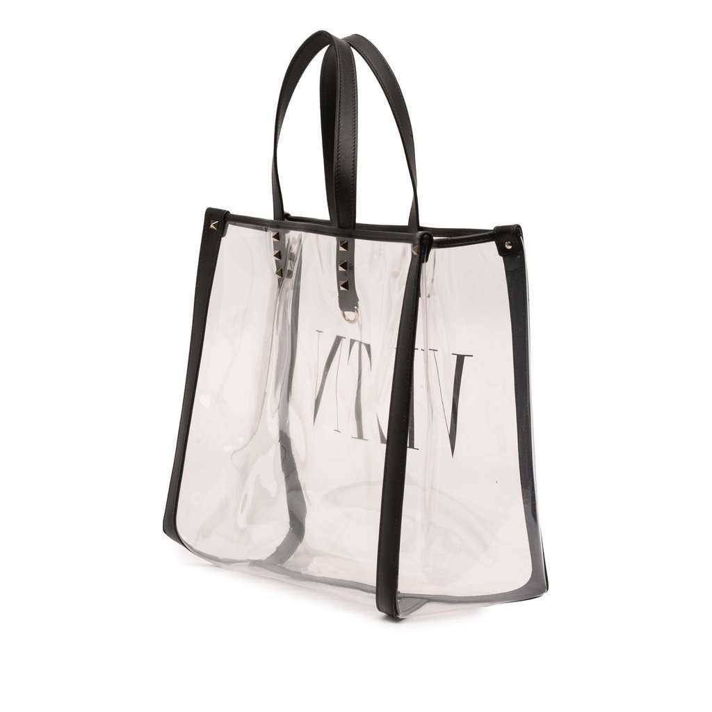 Valentino PVC VLTN Tote Black Plastic Very good condition - Back View